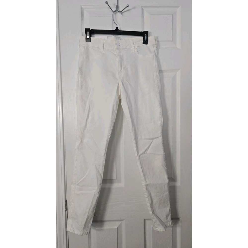 H&M Women's Skinny White Stretch Denim Jeans 5-Pocket Button Closure Size 10